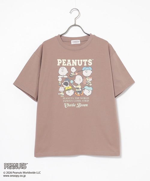 Honeys(ハニーズ)の「スヌーピー/Tシャツ(Tシャツ/カットソー・キッズ・オートミール/スミクロ/モカ/ピンク/オフホワイト・150cm/L/LL/M/S)」の20枚目の写真