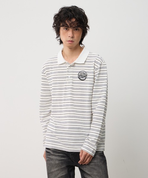 T.FOX (ティーフォックス)の「26ss OnePoint Embroidered Striped Polo Long Sleeve T-Shirt/ワンポイント刺繍ボーダーポロロンT(ポロシャツ・メンズ・ホワイト/ブラウン/ブルー・L)」の17枚目の写真