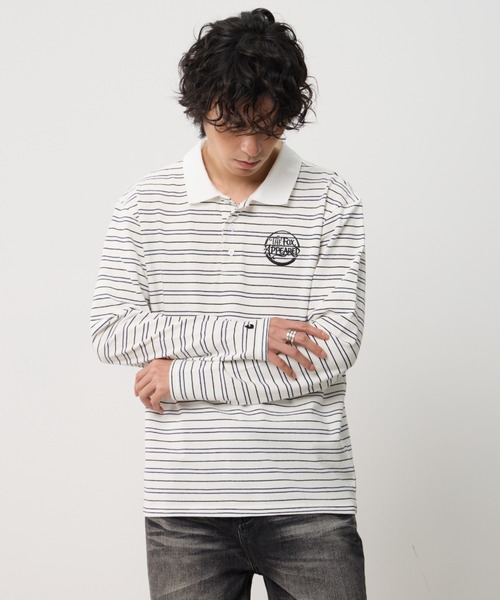 T.FOX (ティーフォックス)の「26ss OnePoint Embroidered Striped Polo Long Sleeve T-Shirt/ワンポイント刺繍ボーダーポロロンT(ポロシャツ・メンズ・ホワイト/ブラウン/ブルー・L)」の18枚目の写真