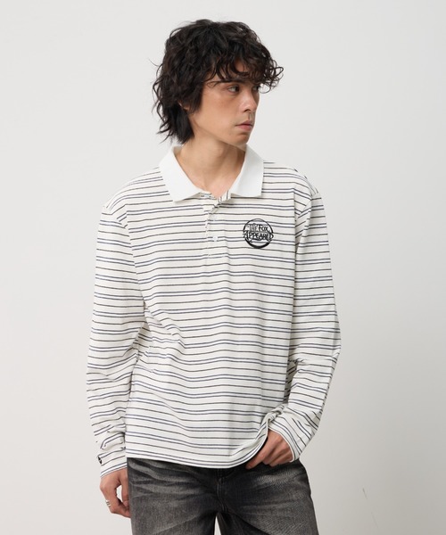 T.FOX (ティーフォックス)の「26ss OnePoint Embroidered Striped Polo Long Sleeve T-Shirt/ワンポイント刺繍ボーダーポロロンT(ポロシャツ・メンズ・ホワイト/ブラウン/ブルー・L)」の20枚目の写真