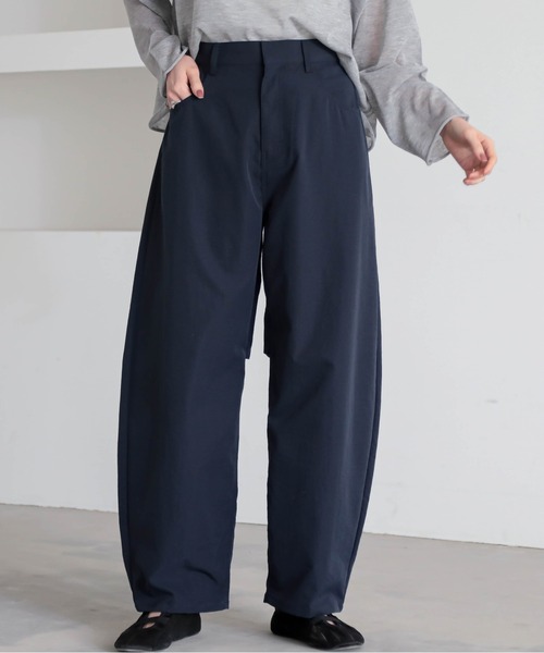セール】[低身長向けサイズ有]ストレッチグログランカーブパンツ