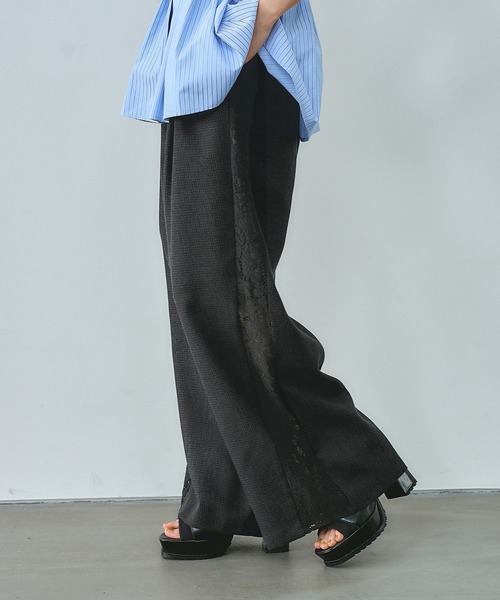 HARE（ハレ）の「レースラインツイードパンツ(HARE)（スラックス・レディース・オフホワイト/ブラック・FREE）」の12枚目の写真