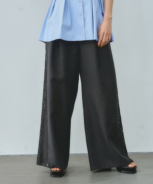 HARE（ハレ）の「レースラインツイードパンツ(HARE)（スラックス・レディース・オフホワイト/ブラック・FREE）」の13枚目の写真