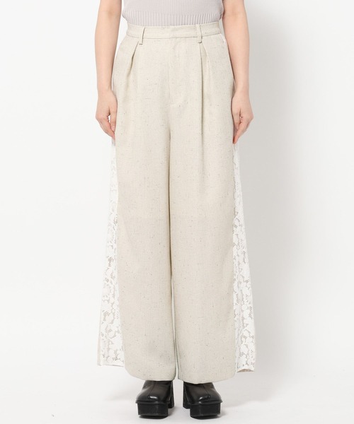 HARE（ハレ）の「レースラインツイードパンツ(HARE)（スラックス・レディース・オフホワイト/ブラック・FREE）」の14枚目の写真