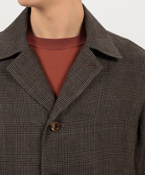 TOMORROWLAND (トゥモローランド)の「リネングレンチェック ハンドカバーシャツブルゾン(ブルゾン・メンズ・ブラウン系その他・46/48/50/44)」の7枚目の写真