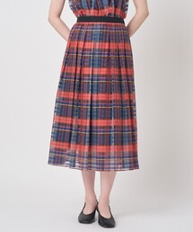 シルクコンシアーチェックフレアスカート