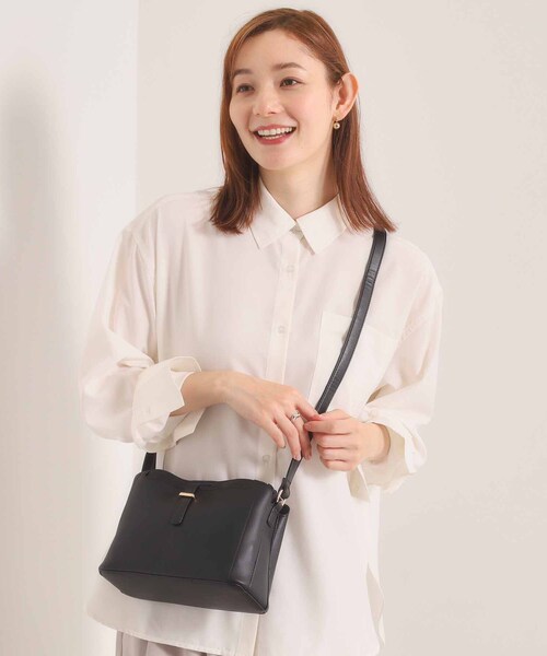 ITS'DEMO（イッツデモ）の「＜かるバッグ＞横型ミニショルダー（ショルダーバッグ・レディース・ブラック/アイボリー/ベージュ・00）」の6枚目の写真