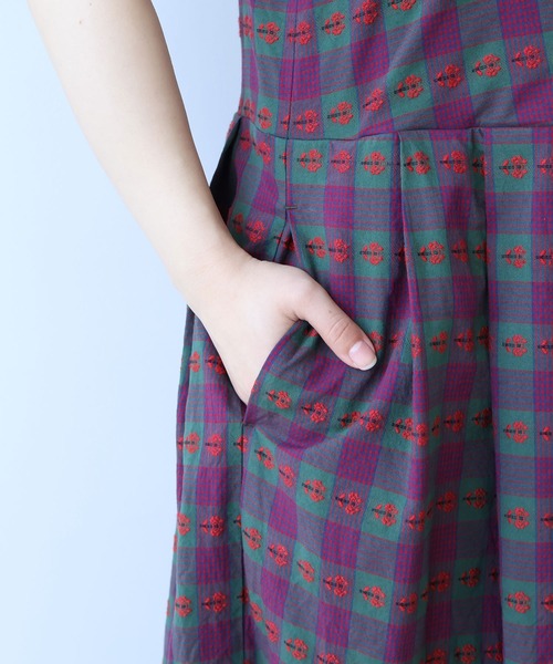 bulle de savon(ビュルデサボン)の「hana×タータンcheck ワンピース(ワンピース・レディース・グリーン・FREE)」の19枚目の写真