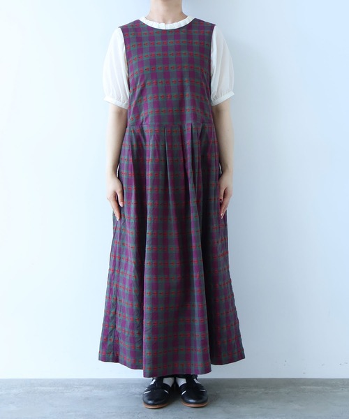 bulle de savon(ビュルデサボン)の「hana×タータンcheck ワンピース(ワンピース・レディース・グリーン・FREE)」の13枚目の写真