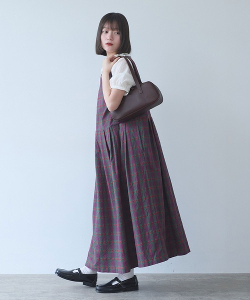bulle de savon(ビュルデサボン)の「hana×タータンcheck ワンピース(ワンピース・レディース・グリーン・FREE)」の9枚目の写真