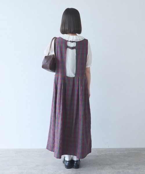 bulle de savon(ビュルデサボン)の「hana×タータンcheck ワンピース(ワンピース・レディース・グリーン・FREE)」の11枚目の写真