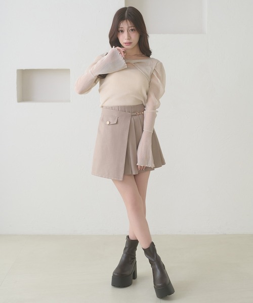 Ambre Neige(アンブルネージュ)の「glitter tulle twist design tops / ラメチュールネジリデザイントップス(Tシャツ/カットソー・レディース・ライトグリーン/アイボリー/ピンク・FREE)」の12枚目の写真