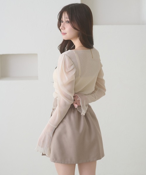 Ambre Neige(アンブルネージュ)の「glitter tulle twist design tops / ラメチュールネジリデザイントップス(Tシャツ/カットソー・レディース・ライトグリーン/アイボリー/ピンク・FREE)」の10枚目の写真