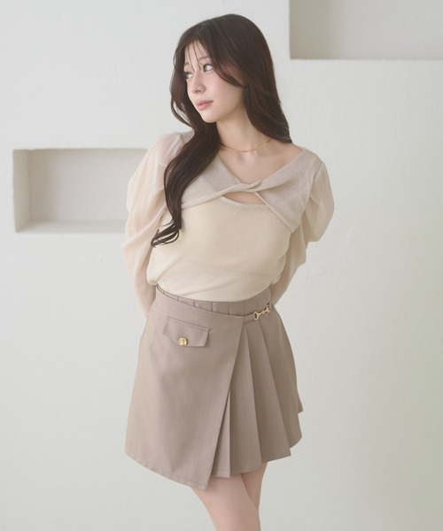 Ambre Neige(アンブルネージュ)の「glitter tulle twist design tops / ラメチュールネジリデザイントップス(Tシャツ/カットソー・レディース・ライトグリーン/アイボリー/ピンク・FREE)」の7枚目の写真