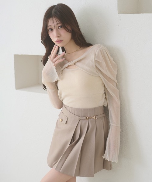 Ambre Neige(アンブルネージュ)の「glitter tulle twist design tops / ラメチュールネジリデザイントップス(Tシャツ/カットソー・レディース・ライトグリーン/アイボリー/ピンク・FREE)」の8枚目の写真