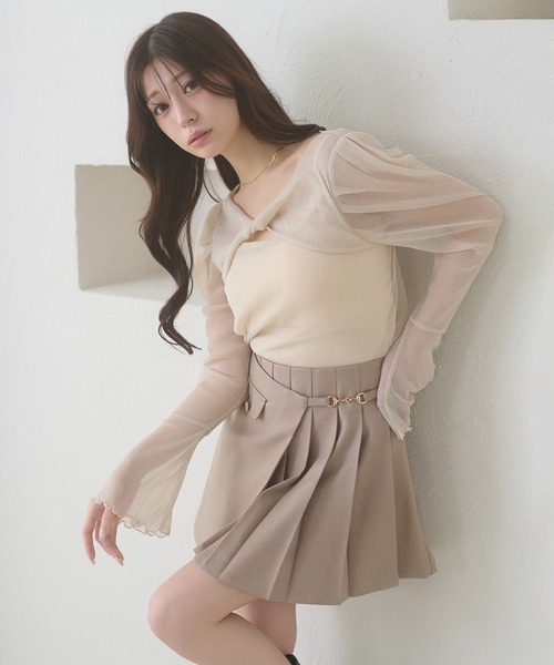 Ambre Neige(アンブルネージュ)の「glitter tulle twist design tops / ラメチュールネジリデザイントップス(Tシャツ/カットソー・レディース・ライトグリーン/アイボリー/ピンク・FREE)」の9枚目の写真