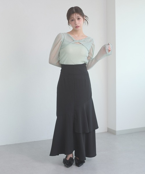 Ambre Neige(アンブルネージュ)の「glitter tulle twist design tops / ラメチュールネジリデザイントップス(Tシャツ/カットソー・レディース・ライトグリーン/アイボリー/ピンク・FREE)」の20枚目の写真