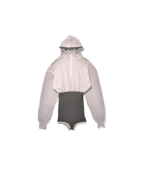 DLESS(ドレス)の「Hoodie bodysuits/フーディボディスーツ(Tシャツ/カットソー・レディース・ブラック/霜降りグレー/ベージュ・XS)」の3枚目の写真