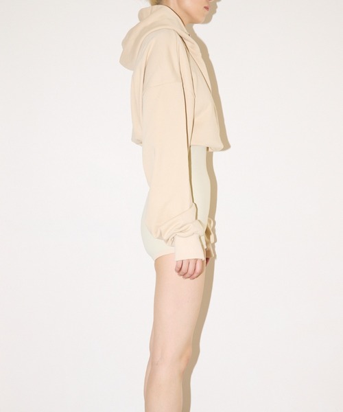 DLESS(ドレス)の「Hoodie bodysuits/フーディボディスーツ(Tシャツ/カットソー・レディース・ブラック/霜降りグレー/ベージュ・XS)」の15枚目の写真