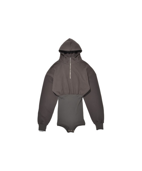 DLESS(ドレス)の「Hoodie bodysuits/フーディボディスーツ(Tシャツ/カットソー・レディース・ブラック/霜降りグレー/ベージュ・XS)」の6枚目の写真