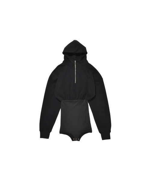 DLESS(ドレス)の「Hoodie bodysuits/フーディボディスーツ(Tシャツ/カットソー・レディース・ブラック/霜降りグレー/ベージュ・XS)」の7枚目の写真