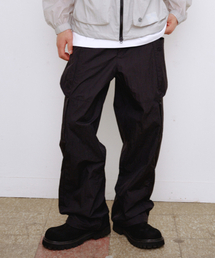 EASY WIDE NYLON RIPSTOP PANTS - BLACK