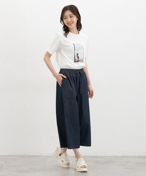 Honeys（ハニーズ）の「【ＵＶカット】フォトプリントＴシャツ（Tシャツ/カットソー・レディース・イエロー/オートミール/オレンジ/スミクロ/オフホワイト・L/LL/M/S）」の8枚目の写真