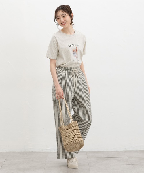 Honeys（ハニーズ）の「【ＵＶカット】フォトプリントＴシャツ（Tシャツ/カットソー・レディース・イエロー/オートミール/オレンジ/スミクロ/オフホワイト・L/LL/M/S）」の16枚目の写真