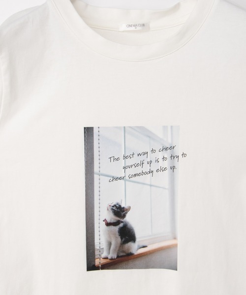 Honeys（ハニーズ）の「【ＵＶカット】フォトプリントＴシャツ（Tシャツ/カットソー・レディース・イエロー/オートミール/オレンジ/スミクロ/オフホワイト・L/LL/M/S）」の19枚目の写真