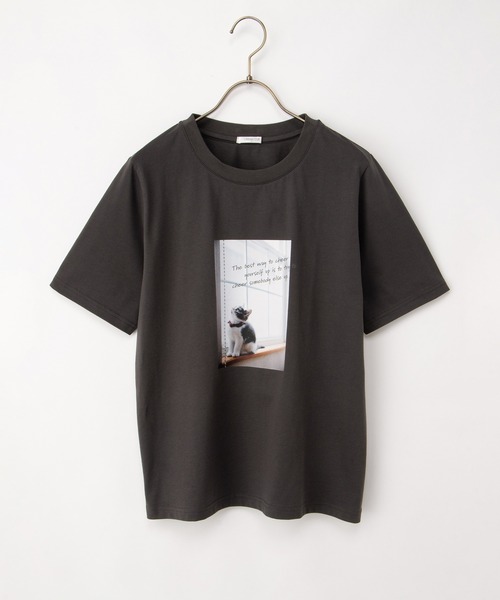 Honeys（ハニーズ）の「【ＵＶカット】フォトプリントＴシャツ（Tシャツ/カットソー・レディース・イエロー/オートミール/オレンジ/スミクロ/オフホワイト・L/LL/M/S）」の20枚目の写真