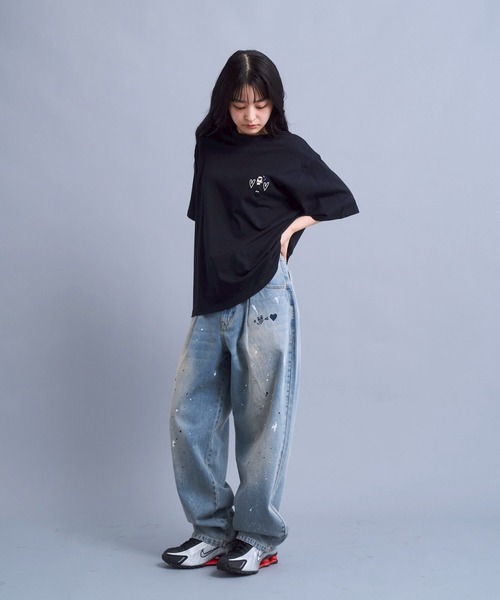 kaoyorinakami(カオヨリナカミ)の「cookie paint denimpants / クッキーペイントデニムパンツ(デニムパンツ・メンズ・ブラック/ライトブルー・SMALL/MEDIUM/LARGE/X-LARGE)」の16枚目の写真