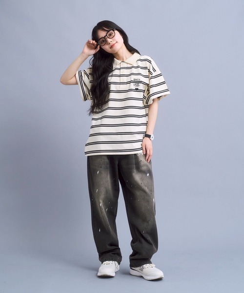 kaoyorinakami(カオヨリナカミ)の「cookie paint denimpants / クッキーペイントデニムパンツ(デニムパンツ・メンズ・ブラック/ライトブルー・SMALL/MEDIUM/LARGE/X-LARGE)」の4枚目の写真