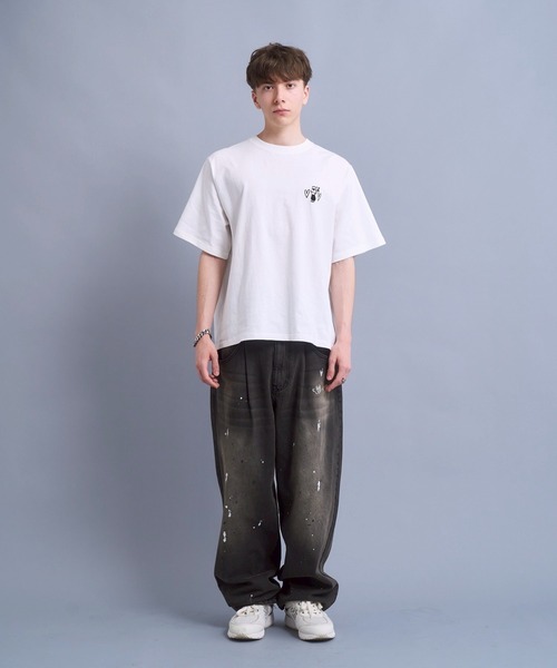 kaoyorinakami(カオヨリナカミ)の「cookie paint denimpants / クッキーペイントデニムパンツ(デニムパンツ・メンズ・ブラック/ライトブルー・SMALL/MEDIUM/LARGE/X-LARGE)」の7枚目の写真