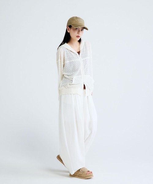 JEANASIS（ジーナシス）の「レースシアーZIPパーカーブルゾン/661793（パーカー・レディース・ライトブルー/ブラック/ホワイト・FREE）」の14枚目の写真