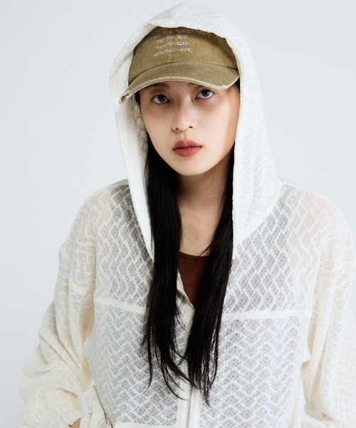 JEANASIS（ジーナシス）の「レースシアーZIPパーカーブルゾン/661793（パーカー・レディース・ライトブルー/ブラック/ホワイト・FREE）」の22枚目の写真