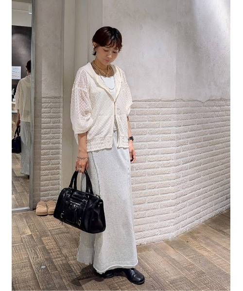 JEANASIS（ジーナシス）の「レースシアーZIPパーカーブルゾン/661793（パーカー・レディース・ライトブルー/ブラック/ホワイト・FREE）」の9枚目の写真