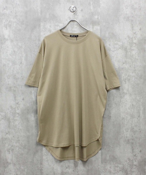SHISKY（シスキー）の「MENS ヘムBIG Tシャツ(825-105)（Tシャツ/カットソー・メンズ・ダークグリーン/オフホワイト/チャコールグレー/ベージュ/杢グレー/ブラック・M/L/XL）」の5枚目の写真