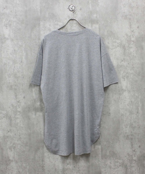 SHISKY（シスキー）の「MENS ヘムBIG Tシャツ(825-105)（Tシャツ/カットソー・メンズ・ダークグリーン/オフホワイト/チャコールグレー/ベージュ/杢グレー/ブラック・M/L/XL）」の10枚目の写真