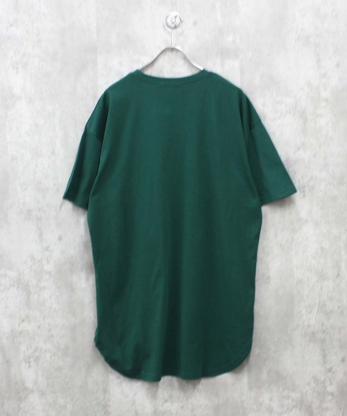 SHISKY（シスキー）の「MENS ヘムBIG Tシャツ(825-105)（Tシャツ/カットソー・メンズ・ダークグリーン/オフホワイト/チャコールグレー/ベージュ/杢グレー/ブラック・M/L/XL）」の14枚目の写真