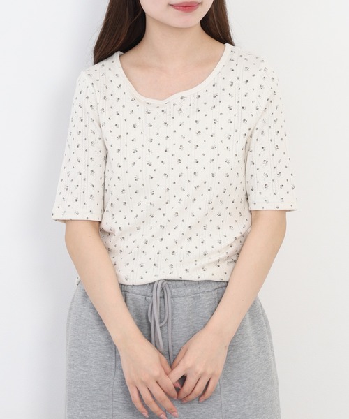 JEMORGAN（ジェーイーモーガン）の「JEMORGAN アイレットフライス花柄ハーフスリーブクルー（パック）（Tシャツ/カットソー・レディース・ブラック/ブルー/レッド・F）」の13枚目の写真