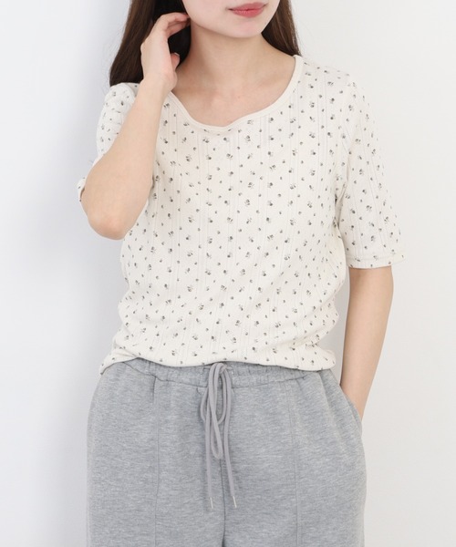 JEMORGAN（ジェーイーモーガン）の「JEMORGAN アイレットフライス花柄ハーフスリーブクルー（パック）（Tシャツ/カットソー・レディース・ブラック/ブルー/レッド・F）」の14枚目の写真