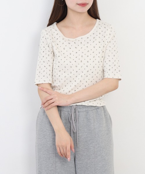 JEMORGAN（ジェーイーモーガン）の「JEMORGAN アイレットフライス花柄ハーフスリーブクルー（パック）（Tシャツ/カットソー・レディース・ブラック/ブルー/レッド・F）」の16枚目の写真