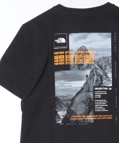 THE NORTH FACE(ザノースフェイス)の「THE NORTH FACE ザ・ノースフェイス Men’s SS Collage Tee コラージュグラフィック バックプリント 半袖Tシャツ(Tシャツ/カットソー・メンズ・ブラック・S/M/L)」の1枚目の写真