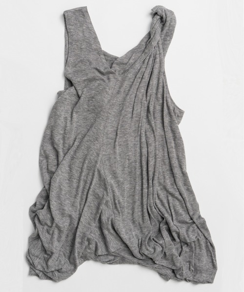 PRANK PROJECT(プランクプロジェクト)の「【2026Summer Pre-Order】ツイストショルダードレープトップ / Twist Shoulder Drape Top(Tシャツ/カットソー・レディース・ホワイト/グレー/ブラック・FREE)」の21枚目の写真