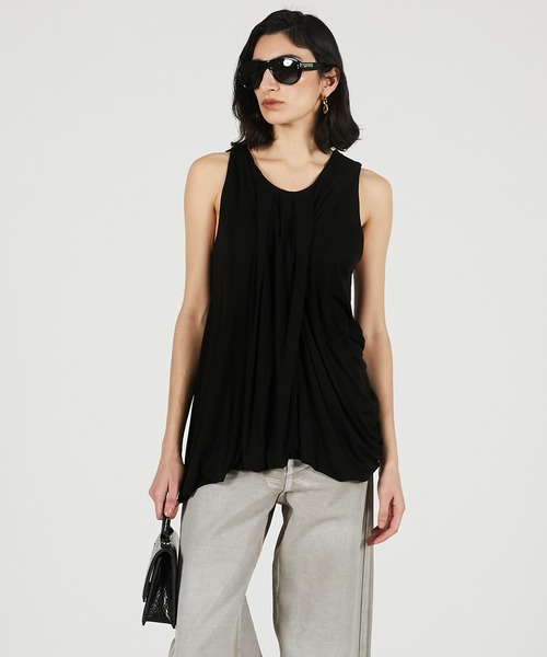 PRANK PROJECT(プランクプロジェクト)の「【2026Summer Pre-Order】ツイストショルダードレープトップ / Twist Shoulder Drape Top(Tシャツ/カットソー・レディース・ホワイト/グレー/ブラック・FREE)」の10枚目の写真