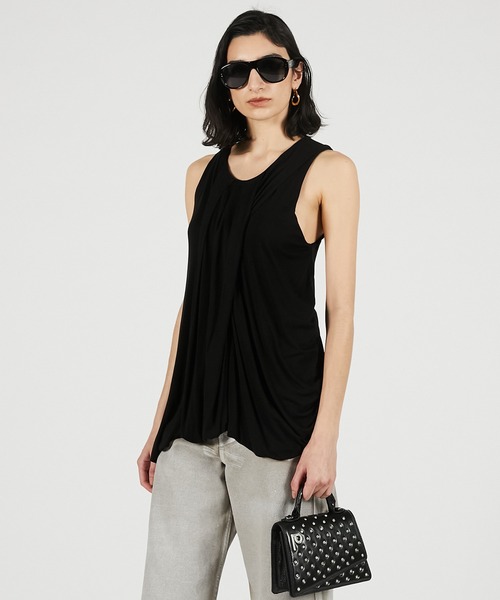 PRANK PROJECT(プランクプロジェクト)の「【2026Summer Pre-Order】ツイストショルダードレープトップ / Twist Shoulder Drape Top(Tシャツ/カットソー・レディース・ホワイト/グレー/ブラック・FREE)」の11枚目の写真