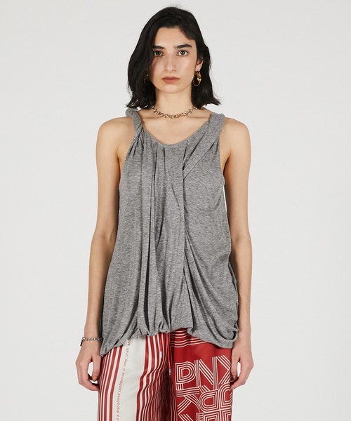 PRANK PROJECT(プランクプロジェクト)の「【2026Summer Pre-Order】ツイストショルダードレープトップ / Twist Shoulder Drape Top(Tシャツ/カットソー・レディース・ホワイト/グレー/ブラック・FREE)」の14枚目の写真