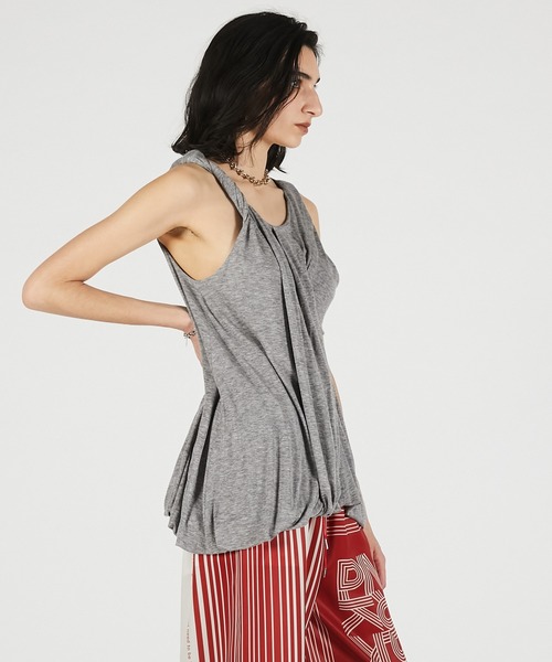 PRANK PROJECT(プランクプロジェクト)の「【2026Summer Pre-Order】ツイストショルダードレープトップ / Twist Shoulder Drape Top(Tシャツ/カットソー・レディース・ホワイト/グレー/ブラック・FREE)」の16枚目の写真