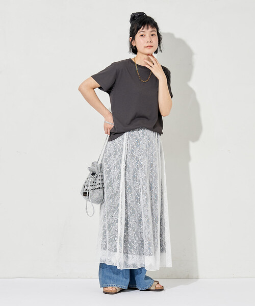 FREAK'S STORE(フリークスストア)の「リバーシブルレースマーメイドスカート(スカート・レディース・レオパード/チャコールグレー/オフホワイト/ブラック・フリ-)」の22枚目の写真