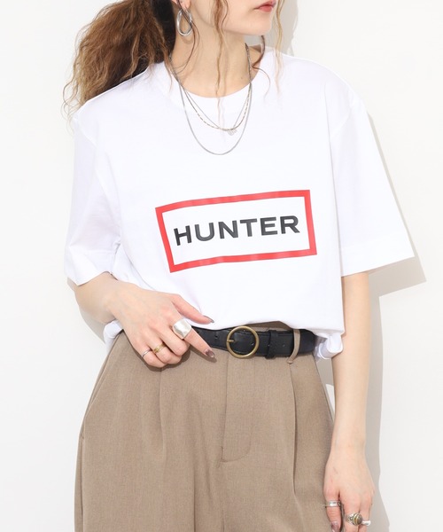 HUNTER(ハンター)の「HUNTER ユニセックス ハンター ロゴ Tシャツ 半袖(Tシャツ/カットソー・レディース・ホワイト/ブラック・M/S/L)」の5枚目の写真